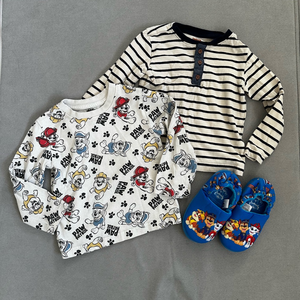 Kids Paw Patrol Long Sleeve and Slippers set